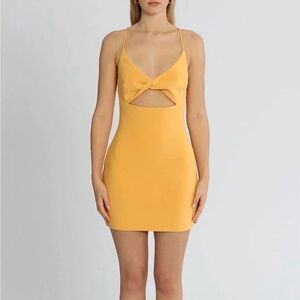 bec + bridge Mustard Mini Dress with Cut-Out